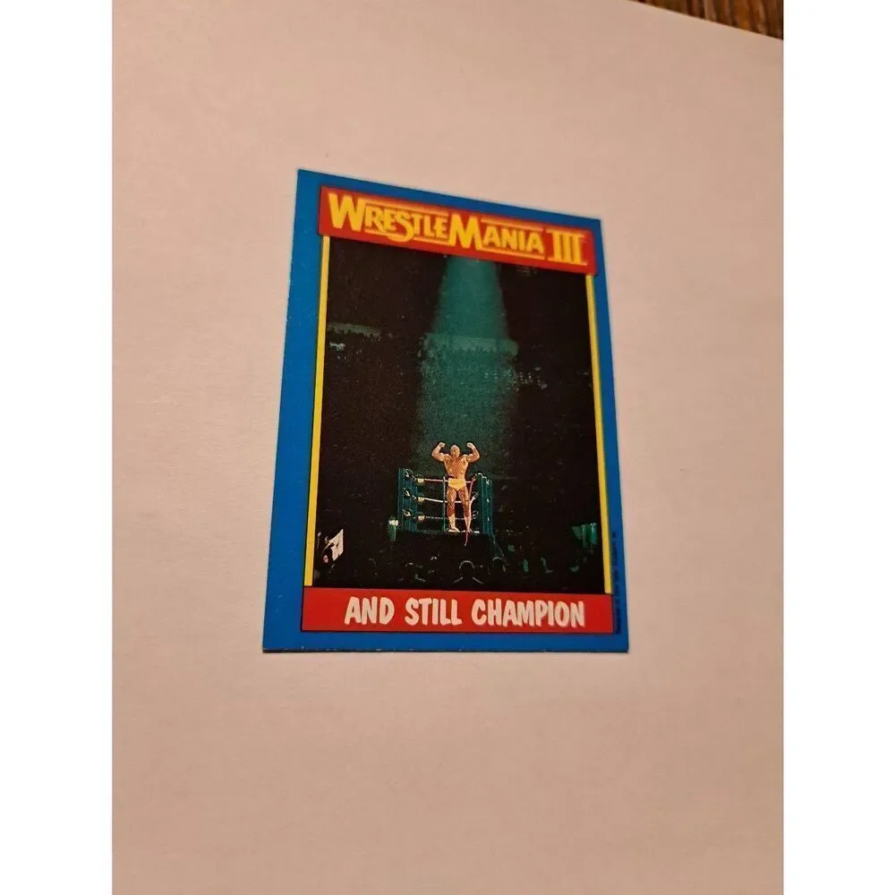 1987 WWF Hulk Hogan WrestleMania III Card #56 And Still Champion Titan Topps